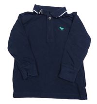 Tmavomodré polo triko s výšivkou Next