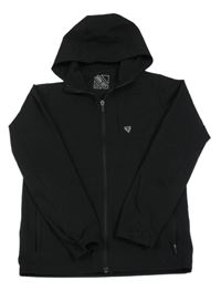 Čerrná šusťáková bunda s potiskem a kapucí Matalan