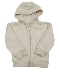 Smetanová puntíkatá propínací mikina s kapucí Nutmeg