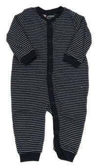 Tmavomodro-bílý pruhovaný overal Lupilu