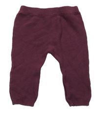 Švestkové pletené kalhoty Tu