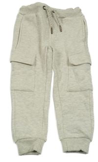 Bílo-šedé tepláky s kapsami 