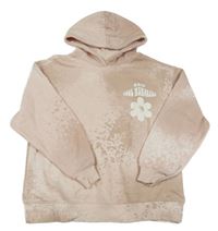 Světlerůžová mikina s kytičkou a kapucí Zara