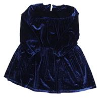 Tmavomodré třpytivé sametové šaty St. Bernard