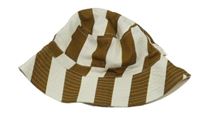 Bílo-olivový pruhovaný klobouk