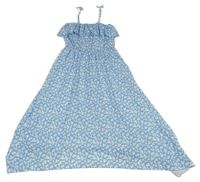 Modré květinové šaty Shein