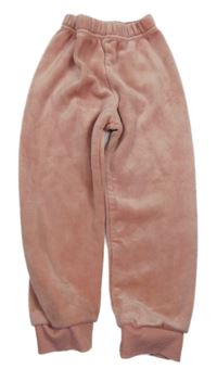 Růžové sametové tepláky 