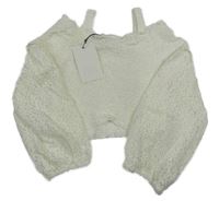 Nové - Bílý krajkový crop top Zara