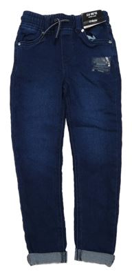 Nové - Tmavomodré teplákové slim fit jogger rifle Pep&Co
