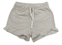 Béžovo-krémové pruhované bavlněné kraťasy H&M