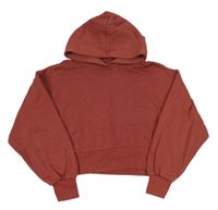 Rezavá crop mikina s kapucí Zara 