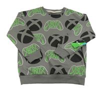 Nové - Tmavošedá mikina - X-box 