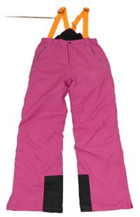 Růžové šusťákové funkční oteplovačky s kšandami Crane vel.176