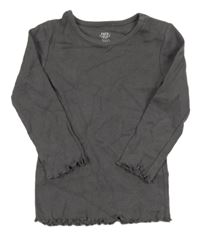 Tmavošedé žebrované triko F&F