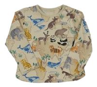 Béžové triko se zvířaty Tu