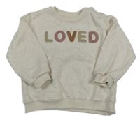 Světlebéžová melírovaná mikina s nápisem F&F