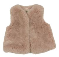 Růžová kožešinová podšitá vesta F&F