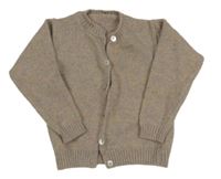 Šedo-barevný melírovaný propínací svetr 