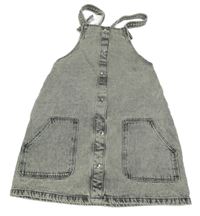 Nové - Šedé riflové laclové šaty Primark