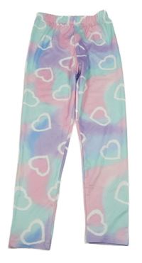 Barevné legíny se srdíčky 