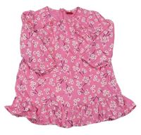 Růžové plátěné šaty s kytičkami S. Oliver