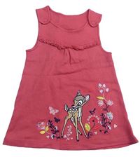 Růžové teplákové šaty s Bambim Disney