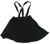 Černá riflová sukně s odepínacími kšandami Zara