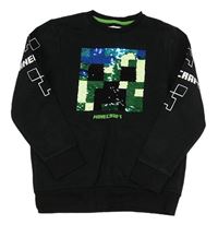 Černá mikina Minecraft z překlápěcími flitry 