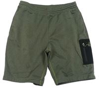 Khaki funkční sportovní kraťasy s logem The North Face