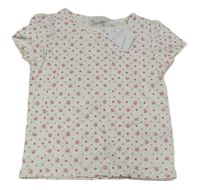 Bílé tričko s kytičkami The Little White Company
