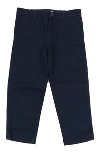 Tmavomodré chino plátěné kalhoty H&M