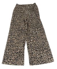 Béžovo-černé vzorované skládané culottes kalhoty zn. River Island