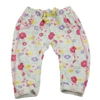 Bílé kytičkované tepláky Ergee 