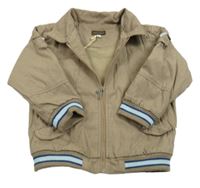 Béžová plátěná jarní bunda s proužky Rabbit Moon 