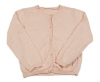 Broskvový propínací svetr s bambulkami Matalan