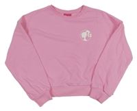 Růžová crop mikina s Barbie George 