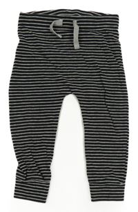 Černo-šedé pruhované tepláky George