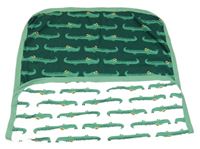 Tmavozeleno/bílá bavlněná deka s krokodýly 