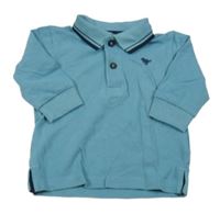 Modré polo triko s s dinosaurem Next