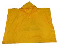 Okrové pláštěnkové pončo s myškou a kapucí Floux