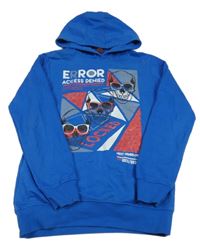 Modrá mikina s lebkami a kapucí Y.F.K. 