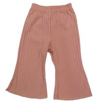 Růžové žebrované flare kalhoty PatPat