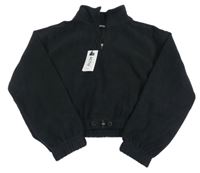 Nové - Černá fleecová crop mikina s rolákem F&F