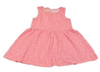 Neonově růžové bavlněné šaty s puntíky C&A