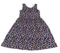 Tmavomodré bavlněné šaty se srdíčky H&M