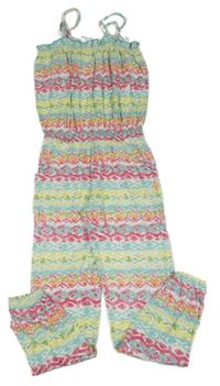 Barevný vzorovaný bavlněný kalhotový overal Cars Jeans 