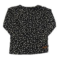 Černé žebrované triko se vzorem Prénatal