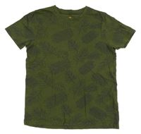 Khaki tričko s lístky Pepperts