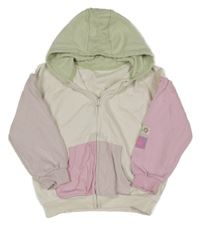 Smetanovo-barevná propínací oversize mikina s kapucí George 