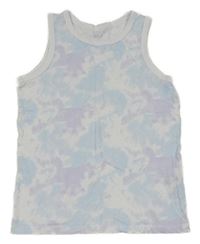 Bílo-modro-fialový batikovaný top Primark 